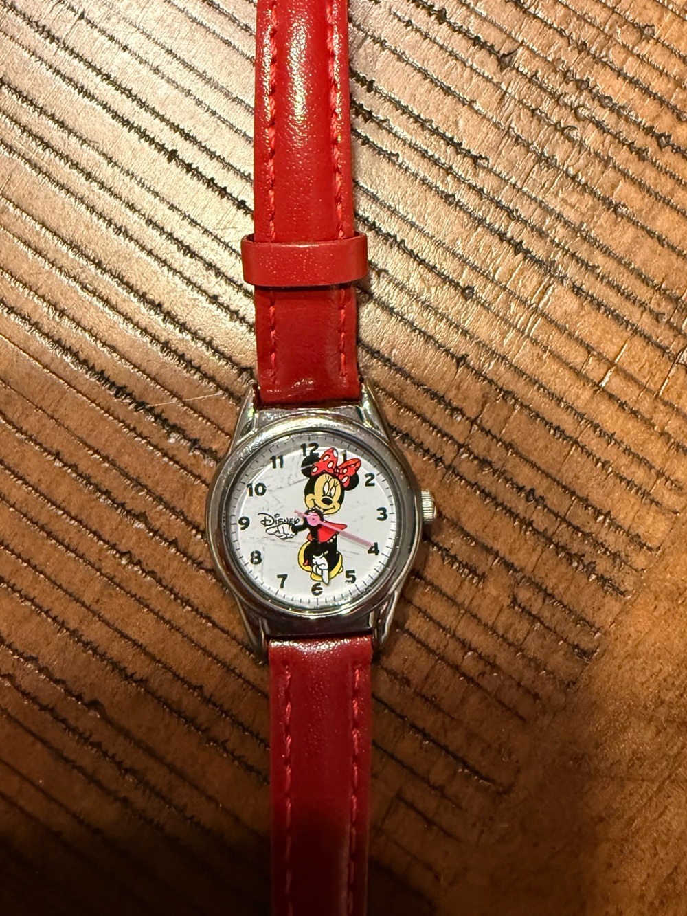 Authentic Disney Minnie Mouse Watch with Red Strap